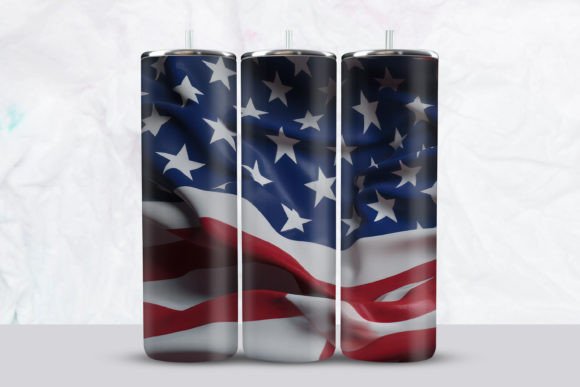 3D American Waving Flag Tumbler Wrap Guide