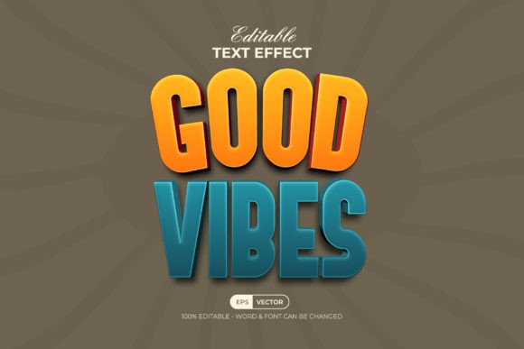 3D Text Effect Good Vibes Style Guide