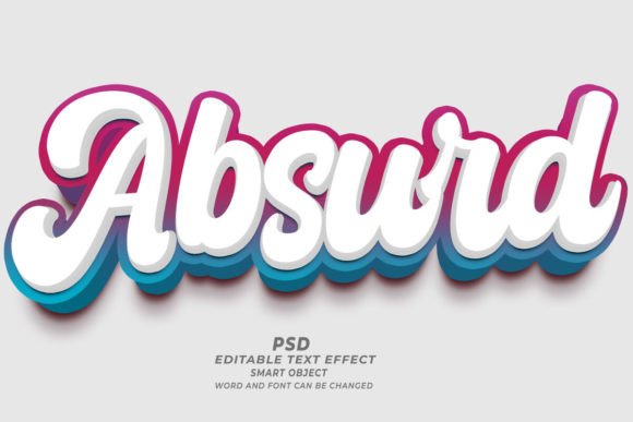 Absurd PSD 3D Editable Text Effect Guide