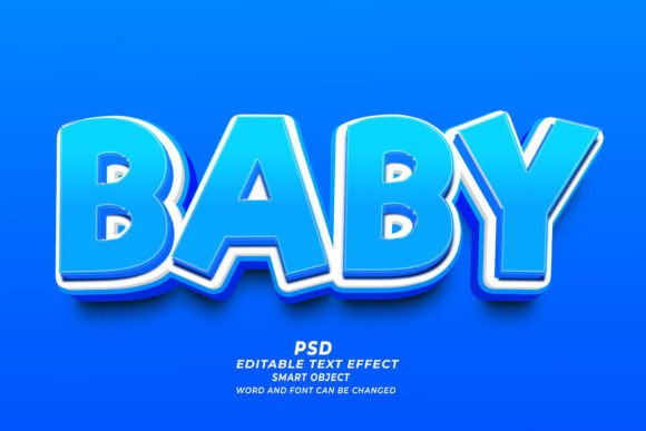 Baby PSD 3D Editable Text Effect for Designers