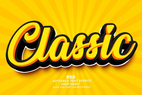 Classic PSD 3D Editable Text Effect Guide