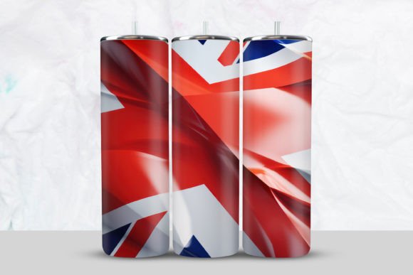 Elevate Branding with 3D UK Waving Flag Tumbler Wrap