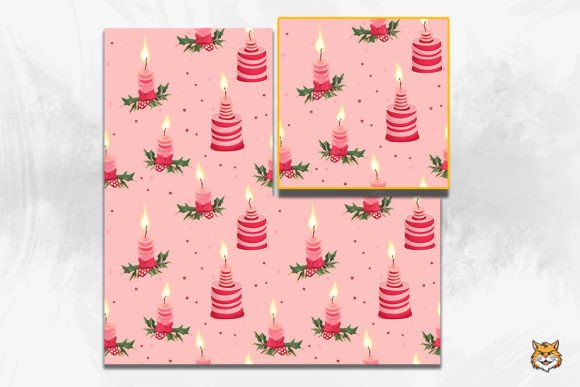Elevate Designs with Christmas Candle Seamless Pattern 2