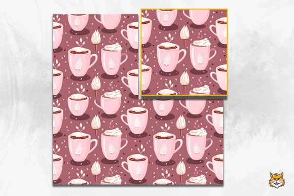 Elevating Seasonal Branding with the Hot Cocoa Mug Seamless Pattern