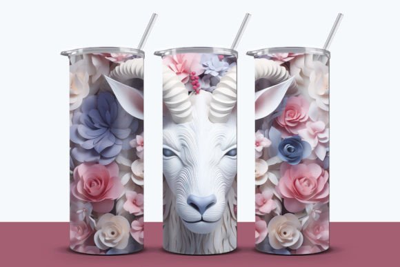 Elevating Sublimation Projects with the 3D Goat with Flowers Tumbler Wrap Design
