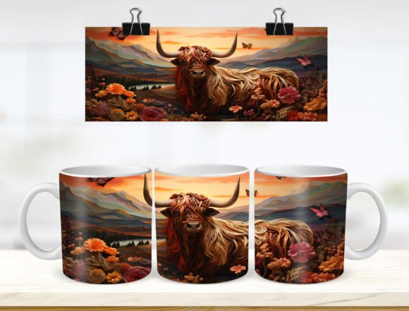 Elevating Your Sublimation Projects with the 3D Highland Cow Tumbler Design