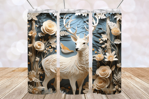 Evaluating the 3D Deer Tumbler Wrap PNG for Custom Drinkware Projects