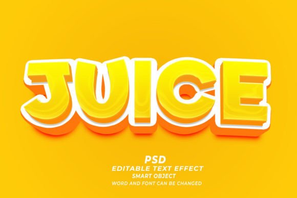 Juice PSD 3D Editable Text Effect Guide