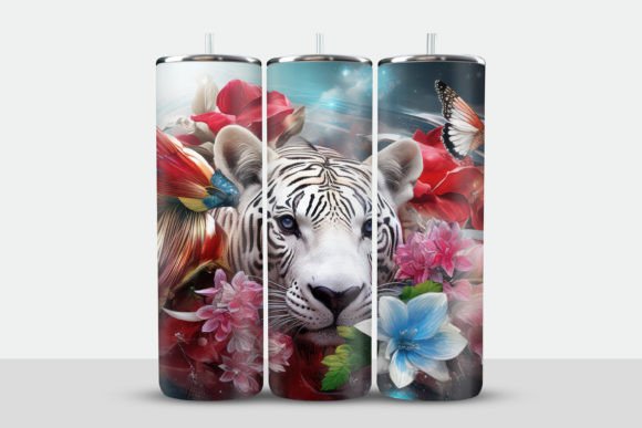 Mastering the 3D Tiger with Flowers Design for Professional Tumbler Wraps