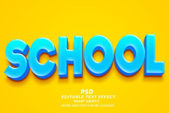 School PSD 3D Editable Text Effect Guide