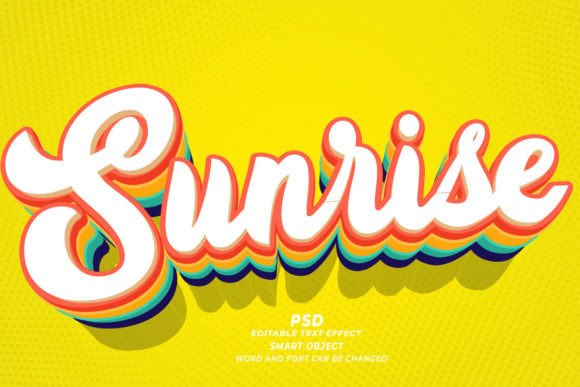 Strategic Visual Positioning with the Sunrise PSD 3D Editable Text Effect